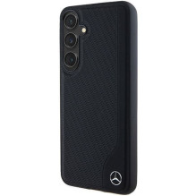 „Mercedes-Benz“ odinis „MagSafe“ dėklas su įspaudų linija, skirtas „Samsung Galaxy S24“ – juodas