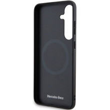 „Mercedes-Benz“ odinis „MagSafe“ dėklas su įspaudų linija, skirtas „Samsung Galaxy S24“ – juodas