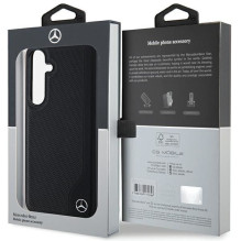 „Mercedes-Benz“ odinis „MagSafe“ dėklas su įspaudų linija, skirtas „Samsung Galaxy S24“ – juodas
