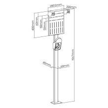 Elektromobilio įkroviklio stovas - Maclean MCE456 juodas, 156,7 cm, 15 kg