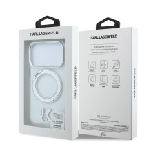Karl Lagerfeld Apple iPhone 18 Pro HC MagSafe IML Ring Stand 360 Kameo Metal Transparent