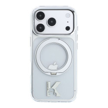 Karl Lagerfeld Apple iPhone 18 Pro Max HC MagSafe IML Ring Stand 360 Kameo Metal Transparent
