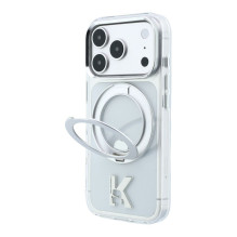 Karl Lagerfeld Apple iPhone 18 Pro Max HC MagSafe IML Ring Stand 360 Kameo Metal Transparent