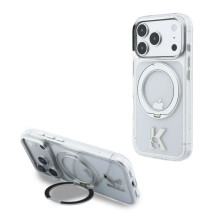 Karl Lagerfeld Apple iPhone 18 Pro Max HC MagSafe IML Ring Stand 360 Kameo Metal Transparent