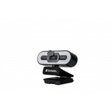 USB webová kamera Verbatim s mikrofónom a osvetlením AWC-02 Full HD 1080p s automatickým zaostrovaním, čierna