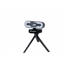 USB webová kamera Verbatim s mikrofónom a osvetlením AWC-02 Full HD 1080p s automatickým zaostrovaním, čierna