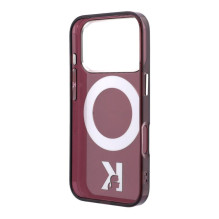 Karl Lagerfeld Apple iPhone 18 Pro Max HC MagSafe IML Ring Stand 360 Kameo Metal Burgundy
