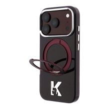 Karl Lagerfeld Apple iPhone 18 Pro Max HC MagSafe IML Ring Stand 360 Kameo Metal Burgundy