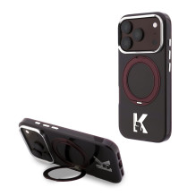 Karl Lagerfeld Apple iPhone 18 Pro Max HC MagSafe IML Ring Stand 360 Kameo Metal Burgundy