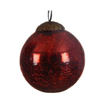 GLASS BALL 8CM 190037 RED 1PCS
