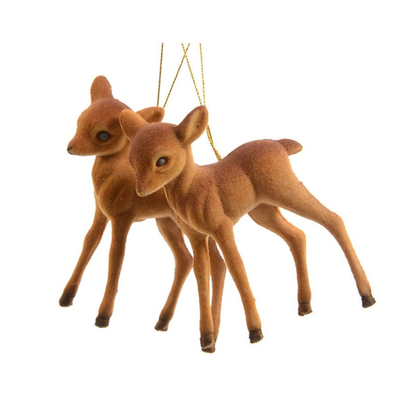 Eglutės žaisliukas Reindeer, rudas, 7.5 cm, 2 vnt.