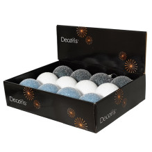 Christmas Tree toy Decoris 026224, blue / white / grey, 8cm Christmas Tree toy Decoris 026224, blue / white / grey, 8cm