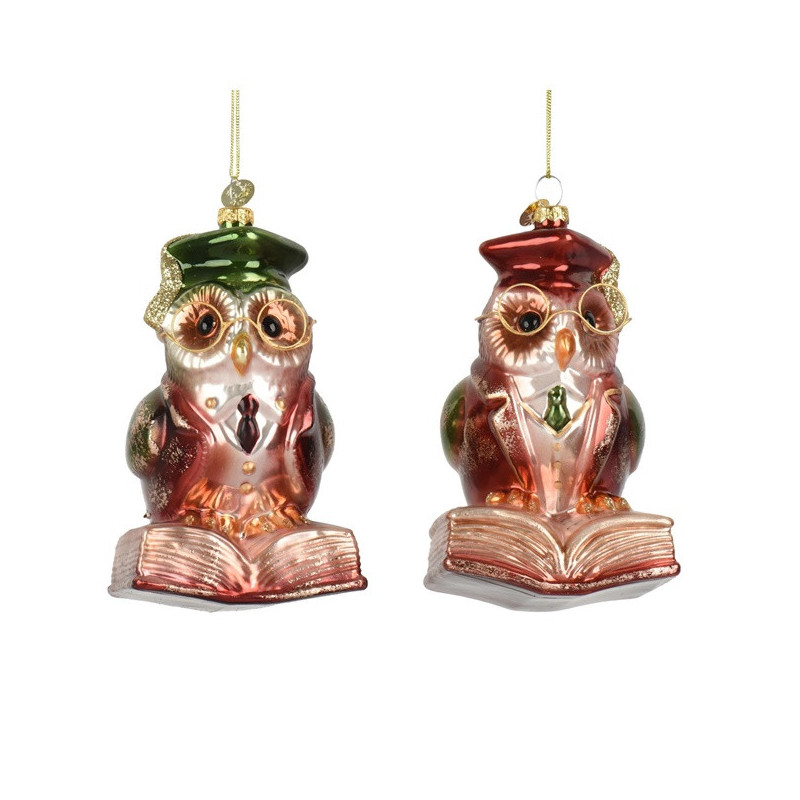 Eglutės žaisliukas Decoris Owl, įvairių spalvų, stiklas