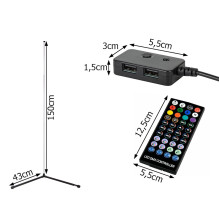 LED RGB Floor lamp corner 1.5m (210 modes) + Remote control + APP LED RGB Floor lamp corner 1.5m (210 modes) + Remote control + APP