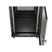 19" 18U 600 × 800 BLACK FLOOR-STANDING RACK CABINET WITH PERFORATED DOOR, LANBERG (FLAT PACK)