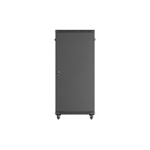 19" 27U 600 × 1000 BLACK FLOOR-STANDING RACK CABINET WITH GLASS DOOR, LANBERG (FLAT PACK)