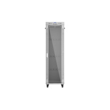 19" 42U 600 × 1000 GREY FLOOR-STANDING RACK CABINET WITH GLASS DOOR AND LCD, LANBERG (FLAT PACK)