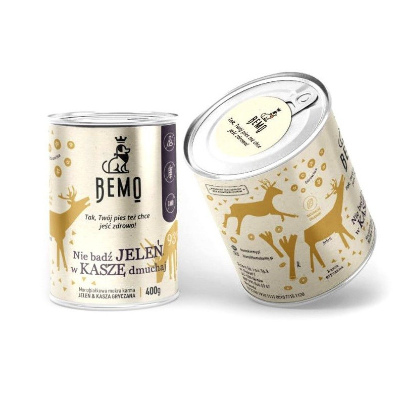 BEMO Nie bądź Jeleń w kaszę dmuchaj Mono - wet dog food - 400g