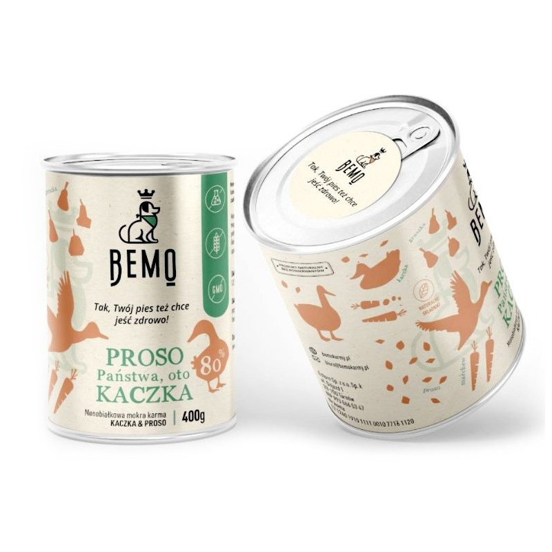BEMO Proso Państwa oto Kaczka Mono - wet dog food - 400g
