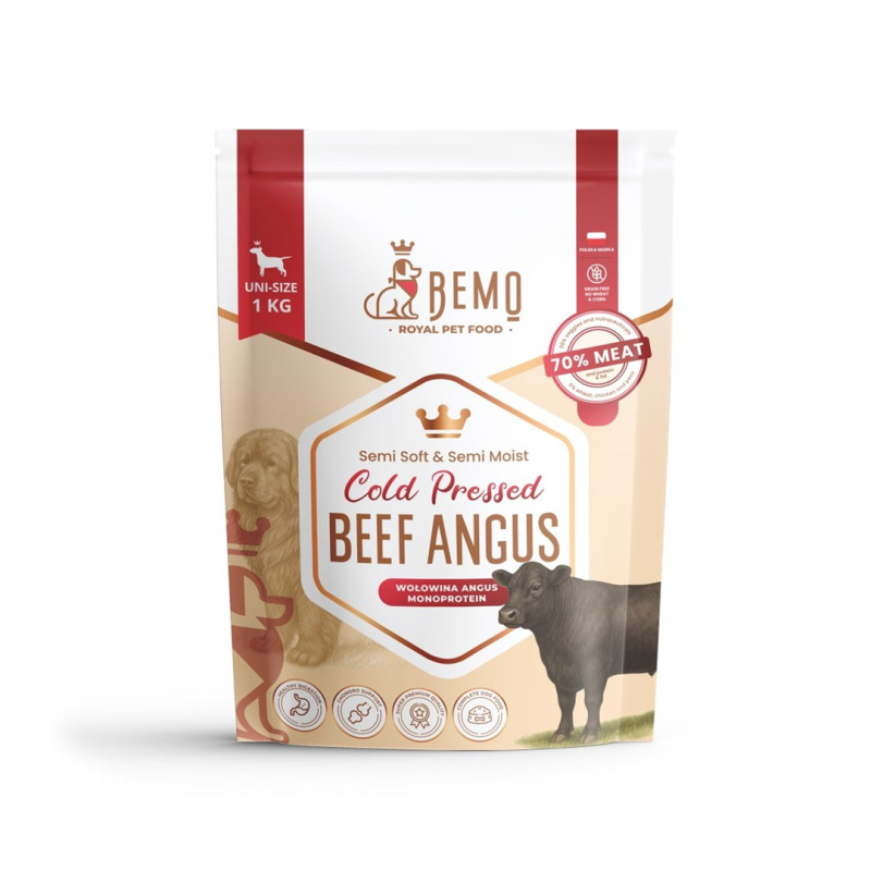 BEMO Cold Pressed Beef Angus Mono - dry dog food - 1kg