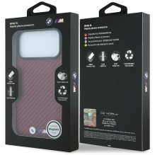 BMW case for IPHONE 18 Pro Max / 17 Pro Max compatible with MagSafe (Carbon Metal Logo) burgundy BMW case for IPHONE 18 Pro Max / 17 Pro Max compatible with MagSafe (Carbon Metal Logo) burgundy