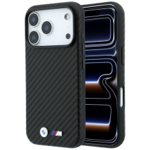 BMW case for IPHONE 18 Pro Max / 17 Pro Max compatible with MagSafe (Carbon Metal Logo) black