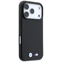 BMW case for IPHONE 18 Pro Max / 17 Pro Max compatible with MagSafe (Carbon Metal Logo) black