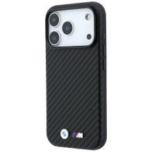 BMW case for IPHONE 18 Pro Max / 17 Pro Max compatible with MagSafe (Carbon Metal Logo) black