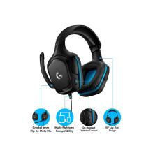 Wired headphones Jack 3,5 mm with microphone Logitech G432 black