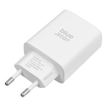 Telefono įkroviklis Blue Star USB C QC4.0 PD 3A 35W + laidas USB C į USB C TFB-TC-25WPD baltas Telefono įkroviklis Blue Star USB C QC4.0 PD 3A 35W + laidas USB C į USB C TFB-TC-25WPD baltas