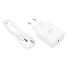 Telefono įkroviklis Blue Star USB C QC4.0 PD 3A 35W + laidas USB C į USB C TFB-TC-25WPD baltas Telefono įkroviklis Blue Star USB C QC4.0 PD 3A 35W + laidas USB C į USB C TFB-TC-25WPD baltas