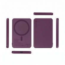 Su „MagSafe“ suderinama išorinė baterija Forcell F-Energy Slim F5K9 QC4.0 PD3.0 15W 5000 mAh vyšnių spalvos Su „MagSafe“ suderinama išorinė baterija Forcell F-Energy Slim F5K9 QC4.0 PD3.0 15W 5000 mAh vyšnių spalvos