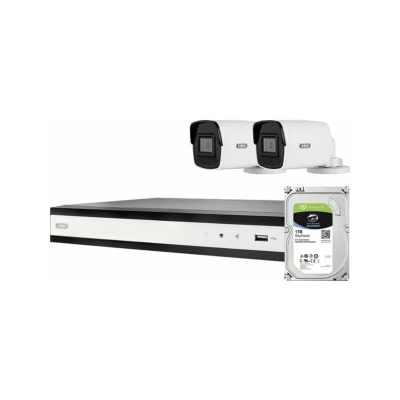 ABUS Security-Center TVVR36423T Complete Set with 2 PoE Mini Tube Cameras + Recorder (TVVR36423T)