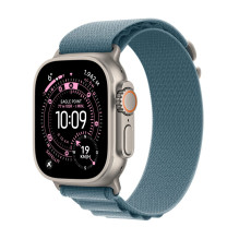 Apple „Watch Ultra 3“ 49mm Natural Titano / šviesaus apyrankės Blue Alpine Vidutinio dydžio laikrodis