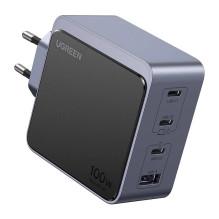 Įkroviklis Ugreen X565 GaN 100W 3xUSB-C / USB-A pilkas (35043) Įkroviklis Ugreen X565 GaN 100W 3xUSB-C / USB-A pilkas (35043)