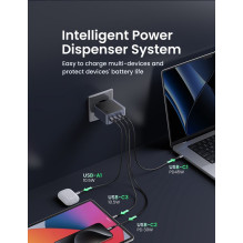Įkroviklis Ugreen X565 GaN 100W 3xUSB-C / USB-A pilkas (35043) Įkroviklis Ugreen X565 GaN 100W 3xUSB-C / USB-A pilkas (35043)