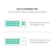 Kabelis Ugreen HD106 HDMI to DVI (24+1) Bidirectional 1.5m juodas (11150) Kabelis Ugreen HD106 HDMI to DVI (24+1) Bidirectional 1.5m juodas (11150)