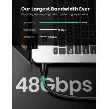 Kabelis Ugreen HD140 HDMI to HDMI (HDMI 2.1 8K@60Hz) 3.0m juodas (80404)