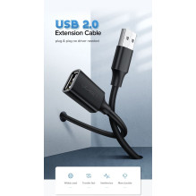 USB kabelio ilgiklis Ugreen USB-A to USB-A 1.5m juodas (10315) USB kabelio ilgiklis Ugreen USB-A to USB-A 1.5m juodas (10315)