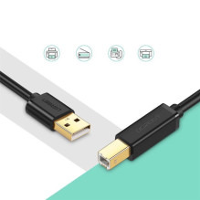 USB kabelis spausdintuvams Ugreen US135 USB-A to USB-B 3.0m (10351) USB kabelis spausdintuvams Ugreen US135 USB-A to USB-B 3.0m (10351)