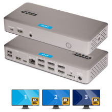 StarTech.com 150UE-USB4DOCKTRIPLE nešiojamojo kompiuterio dokas / prievado replikatorius