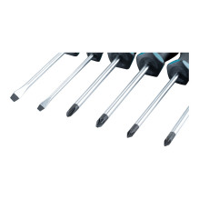 Schraubendreher-Set E-10528, 6-teilig (schwarz / blau, Ergonomisch, gummierter Handgriff) Schraubendreher-Set E-10528, 6-teilig (schwarz / blau, Ergonomisch, gummierter Handgriff)