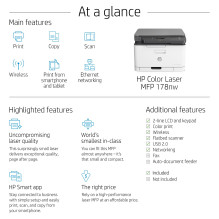 HP Spalvotas lazerinis MF 178nw Daugiafunkcinis spausdintuvas 3in1 Farblaser A4 18s / m