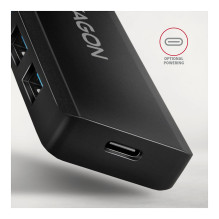 AXAGON HUE-C1A Superspeed USB-A Travel Hub, 4x USB 3.0 - 20cm, schwarz