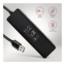 AXAGON HUE-C1A Superspeed USB-A Travel Hub, 4x USB 3.0 - 20cm, schwarz