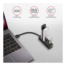 AXAGON HUE-M1A Superspeed USB-A Mini Hub, 4x USB 3.0 - 20cm, schwarz