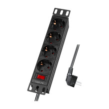 Logilink Steckdosenleiste 4-fach mit Schalter,10"(1HE),2m Logilink Steckdosenleiste 4-fach mit Schalter,10"(1HE),2m
