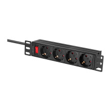 Logilink Steckdosenleiste 4-fach mit Schalter,10"(1HE),2m Logilink Steckdosenleiste 4-fach mit Schalter,10"(1HE),2m