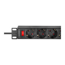 Logilink Steckdosenleiste 4-fach mit Schalter,10"(1HE),2m Logilink Steckdosenleiste 4-fach mit Schalter,10"(1HE),2m
