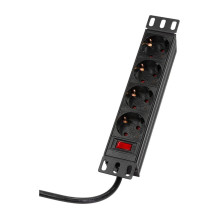 Logilink Steckdosenleiste 4-fach mit Schalter,10"(1HE),2m Logilink Steckdosenleiste 4-fach mit Schalter,10"(1HE),2m